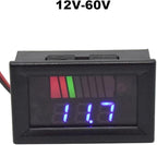 Battery Charge Level Indicator Universal Car Battery Capacity Meter Tester Checker 12V-60V Blue Car Battery Tester Motorcycle Battery Checker Battery Fuel Gauge Indicator Battery Capacity Meter Teste