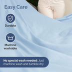 Split Head King Sheet Set – 4 Piece Flex Split Top King Sheets for Adjustable Beds - Fits 14” to 16" Mattress w/ Deep Pockets - Soft, Breathable & Cooling - Luxury Bedding & Wrinkle Free - Light Blue