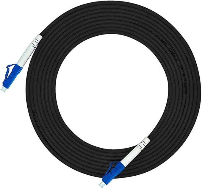 Jeirdus 100ft 100feet 30m LC to LC Outdoor Armored Simplex 9/125 SM Fiber Optic Cable Jumper Optical Patch Cord Singlemode 30Meters 100ft LC-LC