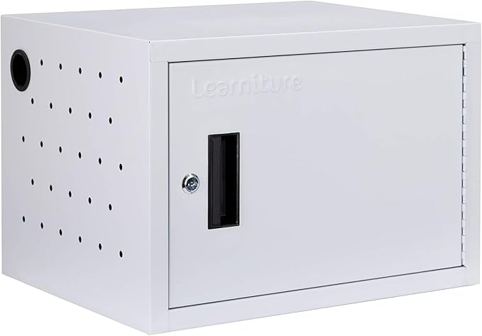 Learniture Structure Series 12-Device Charging Station for Laptops and Tablets, Wall-Mount Lockable Charging Cabinet for 12 Tablets/Chromebooks, Gray