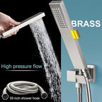 KATAIS Digital Tempreature Display Full Body Shower System Wall Mounted 8 Inch Rain Shower System with 6 PCS Body Jets, Handheld Spray, Brushed Nickel Shower Fixtures