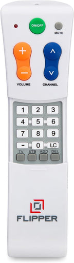 Flipper Big Button Universal TV Remote for Seniors, Dementia - Works Both TV Only or TV & Cable (STB) Set Up - Favorites, IR Devices Spectrum, Xfinity, Samsung, Vizio, LG [Does not Work Streaming]