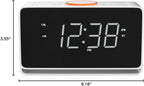 iTOMA Alarm Clock Radio, 1.4" White LED Display Clock with Bluetooth, FM Radio, Dual Alarm, Sleep Timer, Snooze, Auto & Manual Dimmer, USB Charger and Night Light CKS718