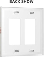 Bvtewkhz Floral Plant Watercolor Flowers 2 Gang Double Rocker Decorative Outlet Covers Light Switch Plate Electrical Receptacle Switchplate For Bathroom Kitchen Bedroom