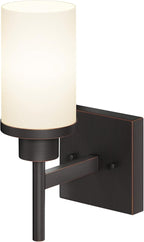AONEON Wall Lights Over Mirror Bathroom Vanity Light Fixtures with White Frosted Glass, Wall Sconce for Porch Hallway Entrance, Oil Rubbed Bronze T001ORB-L1