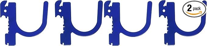 Wall Control Pegboard Accessory U-Shaped Slotted Metal Hook Blue (Pack of 2)