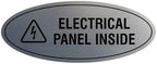 Signs ByLITA Oval Electrical Panel Inside Sign (Brushed Silver) - Medium