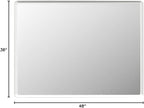 48x36 Inch Silver Bathroom Mirror for Wall, Silver Metal Framed Bathroom Vanity Mirror, Modern Rounded Rectangle Mirror, Shatterproof, Anti-Rust (Horizontal/Vertical)