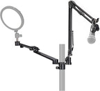 TARION Modular Desktop Arm Set - 18"/45 cm Adjustable Arm with Spigot Mount for COB Lights + 29.4"/75 cm (Max) Mic Boom Stand for Microphone Compatible with 35 mm Rods - Titanrig Arm Y