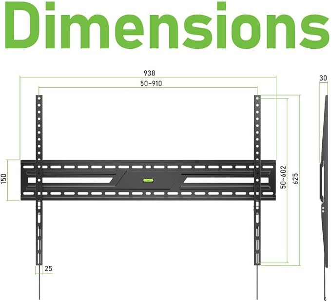 Ultra Slim Flush TV Wall Mount Bracket for ONN 4K UHD LED Roku Smart Television 100150805 85Inch - 1.2" Low Profile, Industrial Grade 165lbs, Easy Installation
