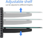 suptek Single Floating Shelf Wall Bracket with Strengthened Tempered Glass for DVD Players/Cable Boxes/Games Consoles/TV Accessories 1 Shelf, Black, CS201
