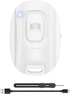 Bluetooth Camera Remote Shutter for iPhone and Android Smartphones, Rechargeable Wireless Phone Remote Control,Selfie Button for Photos and Videos, Charging Cable Included-White