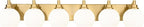 METWET Bathroom Light Fixtures, 6-Light Brushed Gold Bathroom Vanity Lights Over Mirror with Globe Milk White Glass Shade, 38 Inch Modern Vanity Lighting Fixtures, VL195-BG-ML-6