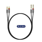 J&D Dual 1/4 inch TS to Dual RCA Cable, Heavy Duty 1/4 Male to RCA Male Adapter Stereo Audio Interconnect Quarter inch Cable, 3 Feet