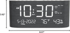 Mesqool Digital Alarm Clock, with Calendar Temperature and Humidity, Loud Volume, Dual Alarm, USB and Type-C Charging Ports, Dimmer, 12/24H, Snooze, Stylish Wood Grain Pattern Digital Clock for Décor