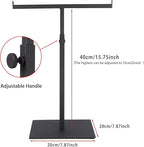 Polmart Countertop Adjustable T-Bar Display Stand Stand for Handbags, Wreaths, Hats, Scarves, Jewelry & Crafts，Wear-resistant, quiet and sturdy metal base – Black