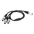 Estink XLR Splitter Cable 3 Pin Male to 3 Female Y Splitter with Zinc Alloy Connectors for Balanced Audio Signal in Studio Live Performance 2ft