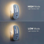 Sensky [2 Pack Plug in Night Light with Auto Dusk to Dawn Sensor, Brightness Adjustable, Dimmable Night Light for Bathroom, Kitchen, Hallway, Stairs, Garages (with Front Light and Back Light)