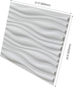 Art3d Decorative 3D PVC Wall Panel for Interior Décor, 6-Pack 24.6 x 31.5 in., Wave 2