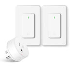 Remote Switch Outlet, GreenCyle Remote Control Plug with 2 Remotes,Wireless On/Off Light Switches Wall Mounted, 15A/1500W, TUV List, No Wiring Needed, 500ft RF Range,for Lamp,Fans,Appliances
