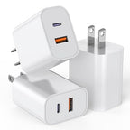USB C Charger Block,3Pack 20W Dual Port USB C Wall Charger Plug Fast Charging Adapter USB A Quick Charging Brick Plug for iPhone Air/17 Pro Max/16E/16 ProMax/16Plus/15/14/13/12/11/XS,iPad Pro,AirPods