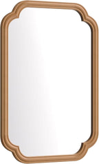 Wood Mirror for Bathroom, 20" x 30" Rectangular Wall Mirror for Bathroom Vanity with Wooden Frame Farmhouse Rounded Corner Wall Mirror Decor (Horizontal/Vertical)