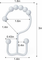 Shower Curtain Hooks, Goowin Shower Curtain Rings, Stainless Steel Shower Curtain Hooks Rust Proof Free Sliding Double Shower Hooks for Curtain, Shower Curtains & Liners (White)