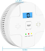 Combination Smoke Carbon Monoxide Alarm Detector Powered by Battery,Dual Alarm Sensor of Smoke and CO,Easy to Install