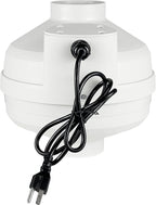 MIDCVFRUN 4 inch Radon Fan, 2 speed 260/188CFM Radon Mitigation System Quickly Mitigate Radon Quiet and Energy Efficient IP67 Waterproof Indoor Outdoor Installation