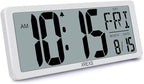 Large Digital Wall Clock, Electronic Alarm Clocks for Bedroom, Count Up & Down Timer, Battery Operated 14.17 Inch Large LCD Screen with Time/Date/Temperature Display