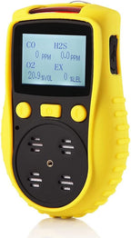 ATO Handheld Multi Gas Detector, CO, H2S, O2, LEL, 4 Gas Monitor, with Sound, Light and Vibration Alarms (Without Data Logging)