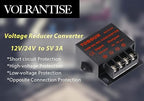 DC 12V/24V to 5V 3A Step Down Converter - 12V Voltage Regulator Buck Converter Power Supply Transformer (12V/24V to 5V 3A)