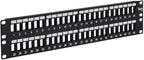 ICC 48 Port Blank Keystone 2U Patch Panel with 19” Metal Rackmount Housing for Slim Profile Keystone Jacks (Sold Separately), UL Listed, IC107BP482