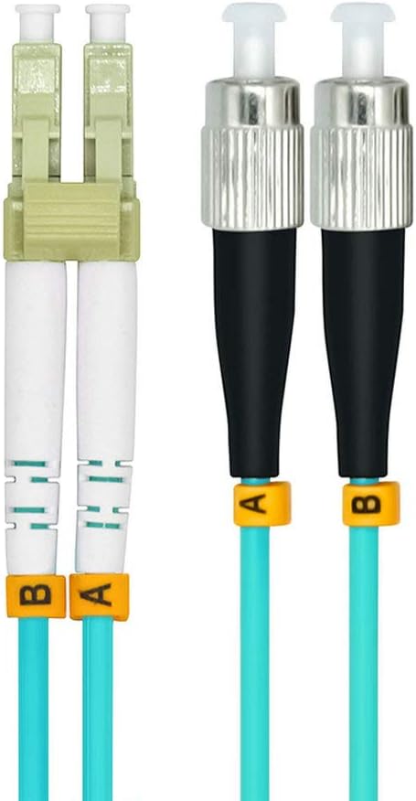 Jeirdus 30Meters 100ft LC to FC Duplex 50/125 10G OM3 Multi-Mode Fiber Optic Cable Jumper Optical Patch Cord LC-FC