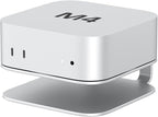 AKKYAJAURE Mac mini M4 Dock Stand, Aluminum Desktop Stand Mount for New Mac mini M4 and M4 Pro, Improved Cooling, Easy Power Button Access & Desk Organization – Essential Mac mini M4 Accessories