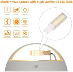 Aipsun Nickel Modern LED Wall Sconce Hardwired Indoor Wall Lights 1 Pack Up and Down Wall Mount Light for Living Room Bedroom Hallway Corridor Conservatory Warm White 3000K(with G9 Bulbs)