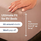 RV Short Queen Sheet Set 60 X 75 - 4 Piece RV Short Queen Bed Sheets - Soft, Breathable & Cooling - Designed for Bunks, Trailers and Campers - Fits 8” to 12" Mattress - Hotel Luxury Bedding - Mauve