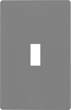 ENERLITES Screwless Toggle Switch Wall Plate, Child Safe Light Switch Cover, Standard Size 1-Gang 4.68" x 2.93", Unbreakable Polycarbonate Thermoplastic, UL Listed, SI8811-GY, Glossy, Gray