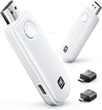 WELUSOPU Wireless HDMI Transmitter and Receiver, HDMI Wireless 4K Decode 1080P Output, 2.4G/5.8G, 328FT/100M, Plug &Play for Laptop Camera TV Box to TV Monitor Projector for Home Church Office - White
