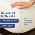 RV Short Queen Sheet Set 60 X 75 - 4 Piece RV Short Queen Bed Sheets - Soft, Breathable & Cooling - Designed for Bunks, Trailers & Campers - Fits 8” to 12" Mattress - Hotel Luxury Bedding - Off White