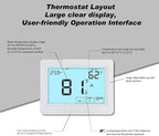 Programmable Auto Changeover Thermostat for Home, Conventional Single-Stage Systems,1 Heat/1 Cool, Extra Large Display, Smart Auto Switching,Easy-to-Use Digital Temperature Control, White Backlight