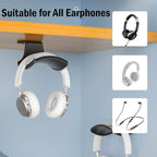 SIROLISA 2-Pack Never Fall Headphone Hooks Hanger Wall Mount, Headset Holder Stand for Universal Gaming Headset Airpods Max Sony Bose Beats, Strong Adhesive by Screws