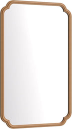 30"x48" Wood Bathroom Mirror for Wall, Large Wood Bathroom Vanity Mirror, Rounded Rectangle Mirror in Wooden Frame Hangs Horizontal Or Vertical