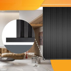 OUZUGIE 8-Pack 57 Inches, WPC Slat Wall Panel Trim,Corner Guard for High Grille (Black)