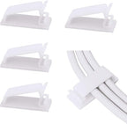 SOULWIT® 50 x Self-Adhesive Cable Management Clips for USB Cable TV, Charger, Audio, Wire Clamp for Table, Car, Office, Home