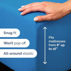 Full XL Bed Sheet Set - 4 Piece Extra Long Extended Full XL Sheets - Soft, Breathable & Cooling - Fits 8” to 16" Mattress w/ Deep Pockets - 54" x 80" - Easy-Fit, Wrinkle & Fade Resistant - Royal Blue
