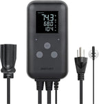 SENSTREE Greenhouse Temperature Controller Digital Waterproof Thermostat for Home Brewing, Fermentation, Breeding, Incubation, Terrarium, Heating & Cooling, 110V 10A 1100W