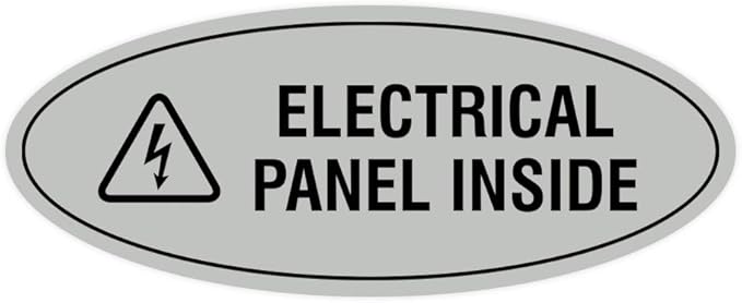 Signs ByLITA Oval Electrical Panel Inside Sign (Lt Gray) - Small