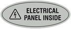 Signs ByLITA Oval Electrical Panel Inside Sign (Lt Gray) - Large