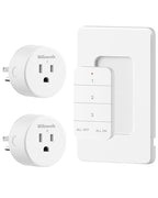Remote Control Outlet, WILAWELS Wireless Light Switch with Magnetic Base, On Off Remote Outlet Switch for Lights, Lamps, Fan, Appliance, 100ft RF Range, 15A/1875W, One Remote for Two Plugs W09RC1206